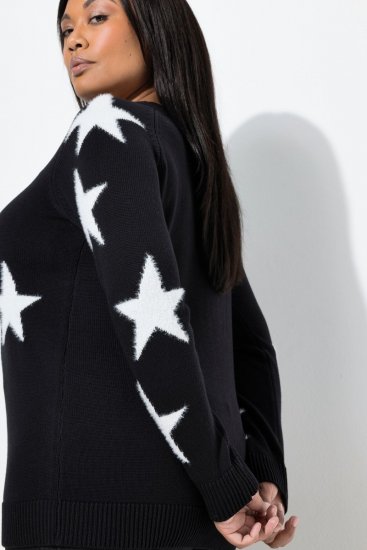 Ulla Popken Glitter Stars Soft Knit Sweater Black - Sviitrid ja dressipluusid - Mugavad dressipluusid ja kudumid