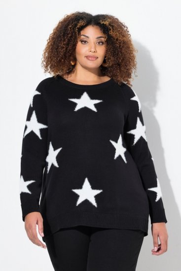 Ulla Popken Glitter Stars Soft Knit Sweater Black - Sviitrid ja dressipluusid - Mugavad dressipluusid ja kudumid
