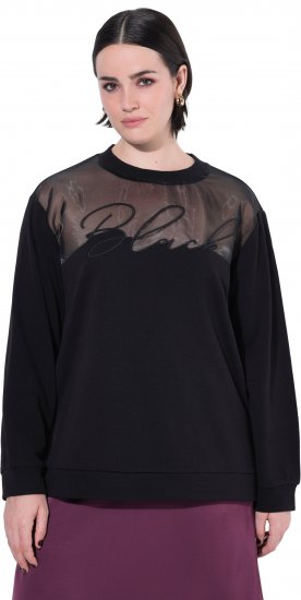 Ulla Popken Tulle Panel Sweatshirt Black - Sviitrid ja dressipluusid - 