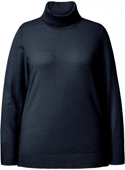 Ulla Popken Turtleneck Ribbed Trim Long Sleeve Sweater Navy - Sviitrid ja dressipluusid - 