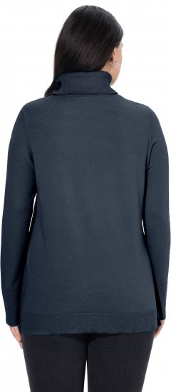 Ulla Popken Turtleneck Ribbed Trim Long Sleeve Sweater Navy - Sviitrid ja dressipluusid - 