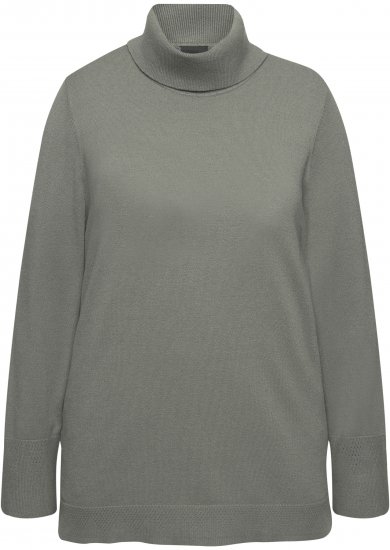 Ulla Popken Turtleneck Ribbed Trim Long Sleeve Sweater Grey - Sviitrid ja dressipluusid - 