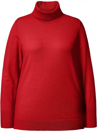 Ulla Popken Turtleneck Ribbed Trim Long Sleeve Sweater Salsa Red - Sviitrid ja dressipluusid - 