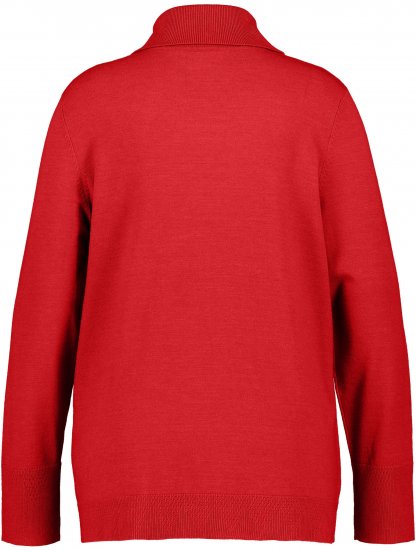 Ulla Popken Turtleneck Ribbed Trim Long Sleeve Sweater Salsa Red - Sviitrid ja dressipluusid - 