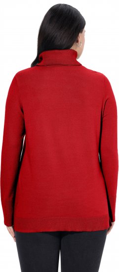Ulla Popken Turtleneck Ribbed Trim Long Sleeve Sweater Salsa Red - Sviitrid ja dressipluusid - 