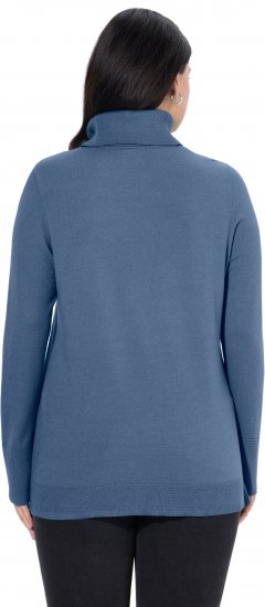 Ulla Popken Turtleneck Ribbed Trim Long Sleeve Sweater Atlantic Blue - Sviitrid ja dressipluusid - 