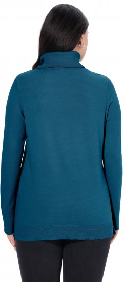 Ulla Popken Turtleneck Ribbed Trim Long Sleeve Sweater Cerulean - Sviitrid ja dressipluusid - 
