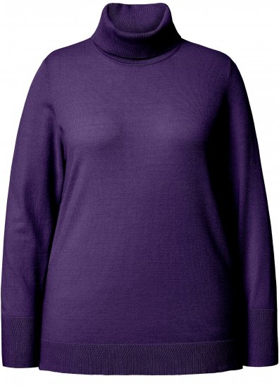 Ulla Popken Turtleneck Ribbed Trim Long Sleeve Sweater Deep Violet - Sviitrid ja dressipluusid - 