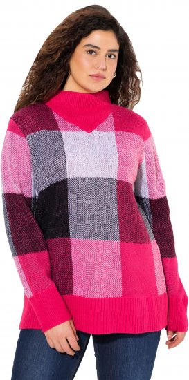 Ulla Popken Grand Check Long Sleeve Sweater Red Pink - Sviitrid ja dressipluusid - 