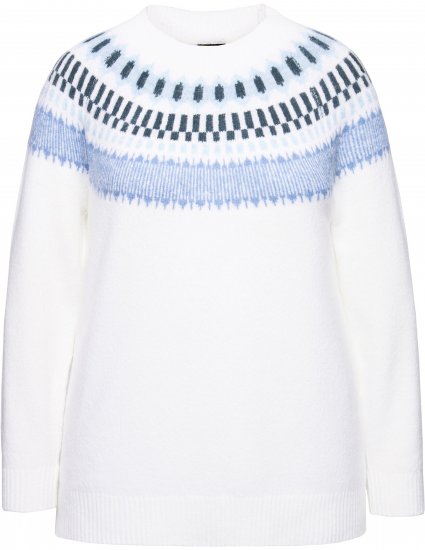 Ulla Popken Norwegian-Inspired Long Sleeve Knit Sweater Snow White - Sviitrid ja dressipluusid - 