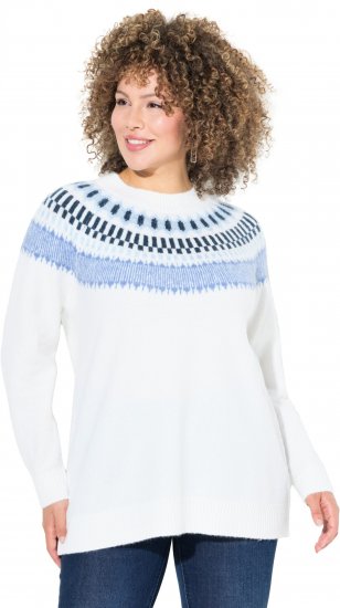 Ulla Popken Norwegian-Inspired Long Sleeve Knit Sweater Snow White - Sviitrid ja dressipluusid - 