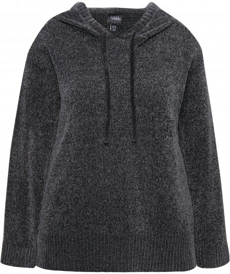 Ulla Popken Chenille Knit Hoodie Graphite Grey - Sviitrid ja dressipluusid - 
