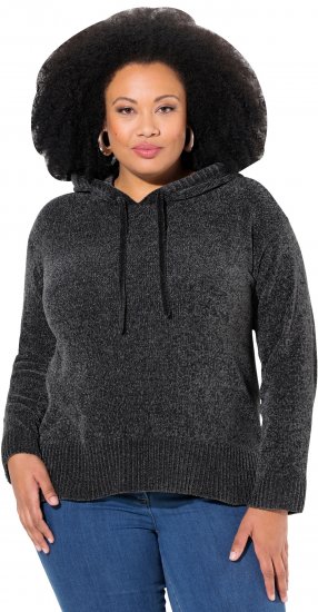 Ulla Popken Chenille Knit Hoodie Graphite Grey - Sviitrid ja dressipluusid - 