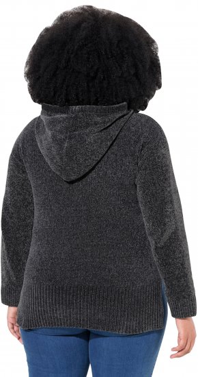 Ulla Popken Chenille Knit Hoodie Graphite Grey - Sviitrid ja dressipluusid - 