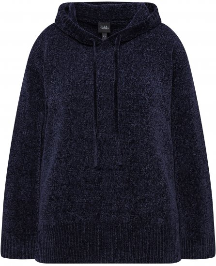 Ulla Popken Chenille Knit Hoodie Navy - Sviitrid ja dressipluusid - 