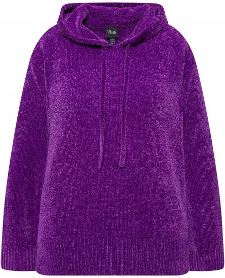 Ulla Popken Chenille Knit Hoodie Dark Purple - Sviitrid ja dressipluusid - 