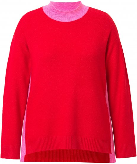 Ulla Popken Color Block Long Sleeve Sweater Lychee - Sviitrid ja dressipluusid - 