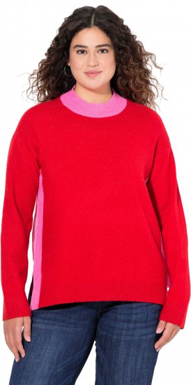 Ulla Popken Color Block Long Sleeve Sweater Lychee - Sviitrid ja dressipluusid - 
