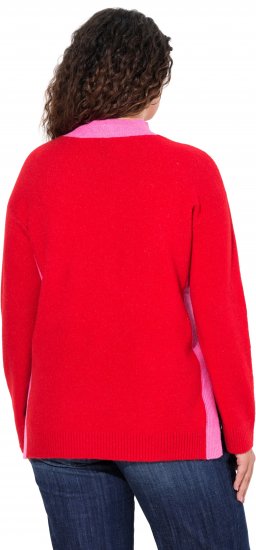 Ulla Popken Color Block Long Sleeve Sweater Lychee - Sviitrid ja dressipluusid - 