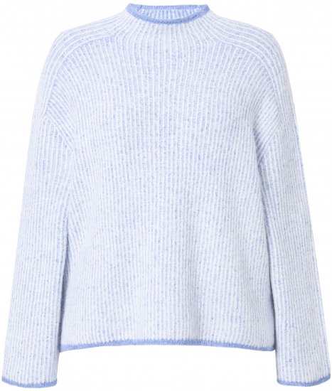 Ulla Popken Striped Wool Blend Turtleneck Sweater Sky Blue - Sviitrid ja dressipluusid - 