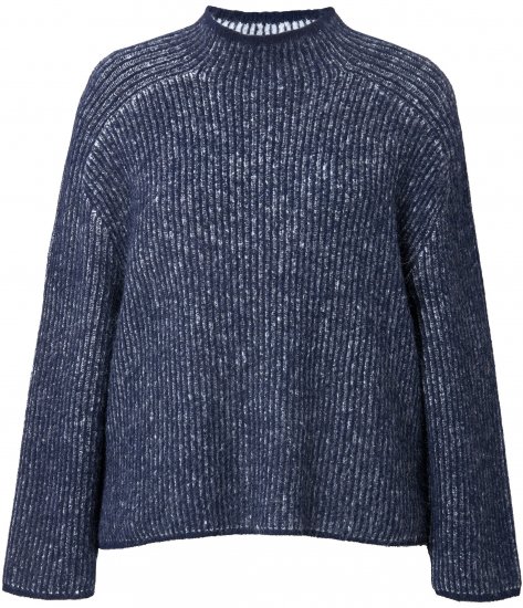 Ulla Popken Striped Wool Blend Turtleneck Sweater Ink Blue - Sviitrid ja dressipluusid - 