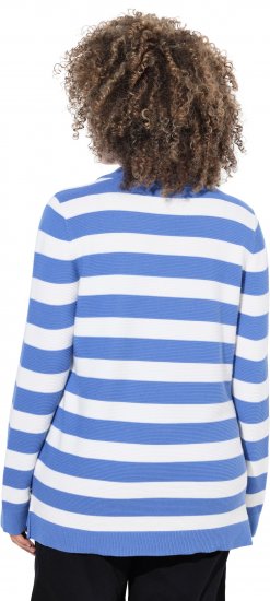 Ulla Popken Striped Polo Collar Long Sleeve Sweater Aegean Blue - Sviitrid ja dressipluusid - 
