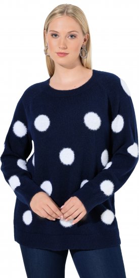 Ulla Popken Fluffy Polka Dot Sweater Ink Blue - Sviitrid ja dressipluusid - 