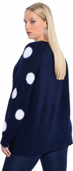 Ulla Popken Fluffy Polka Dot Sweater Ink Blue - Sviitrid ja dressipluusid - 