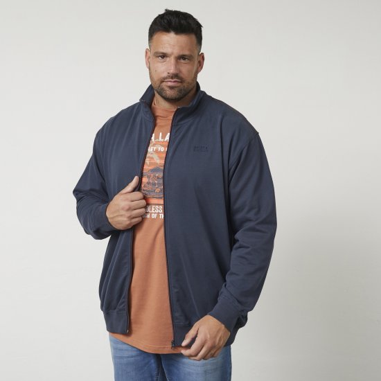 North Latitude 61140 Pehme Dressikardigan Tumesinine - Sviitrid ja dressipluusid - Meeste suured kapuutsiga jakid suurustes 2XL – 14XL
