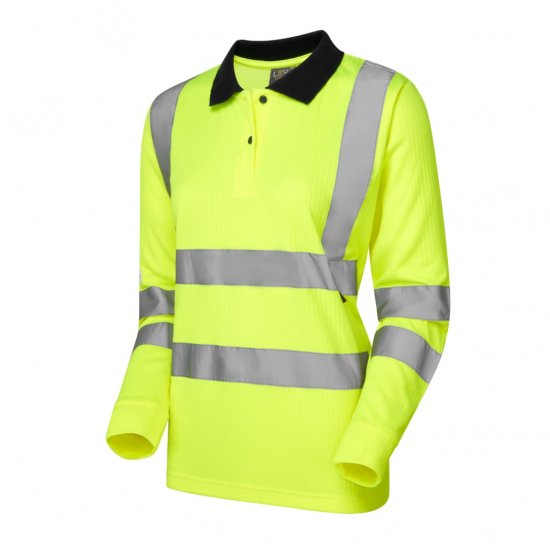 Leo Beaford EcoViz Comfort Women's Sleeved Polo Shirt Yellow - Tööriided - 
