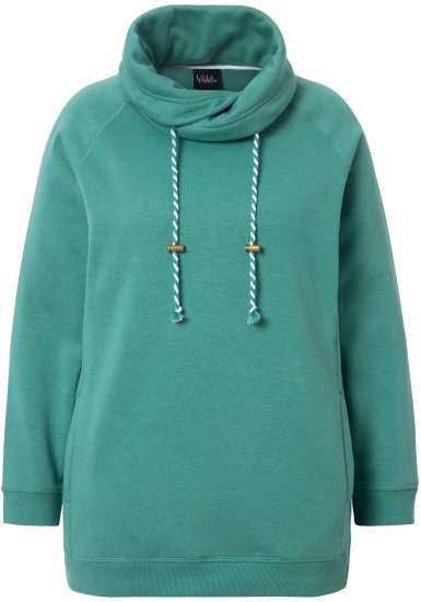 Ulla Popken Drawstring Collar Long Sleeve Sweatshirt Green - Sviitrid ja dressipluusid - 