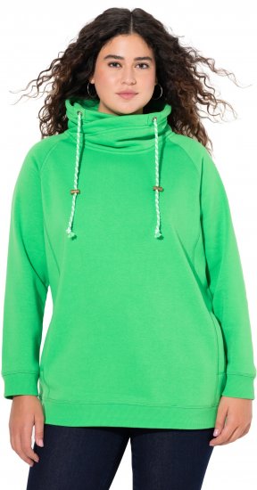 Ulla Popken Drawstring Collar Long Sleeve Sweatshirt Mint Green - Sviitrid ja dressipluusid - 