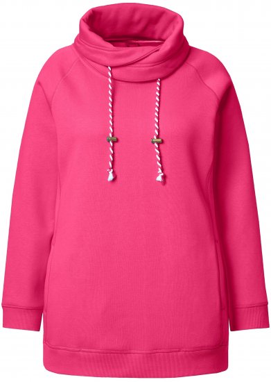 Ulla Popken Drawstring Collar Long Sleeve Sweatshirt Magenta Pink - Sviitrid ja dressipluusid - 