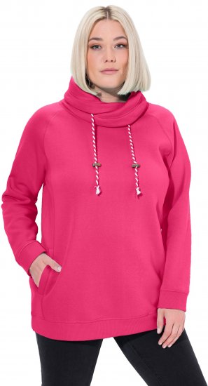 Ulla Popken Drawstring Collar Long Sleeve Sweatshirt Magenta Pink - Sviitrid ja dressipluusid - 