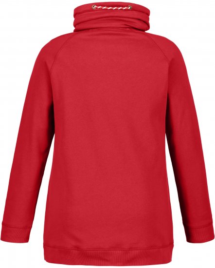 Ulla Popken Drawstring Collar Long Sleeve Sweatshirt Salsa Red - Sviitrid ja dressipluusid - 