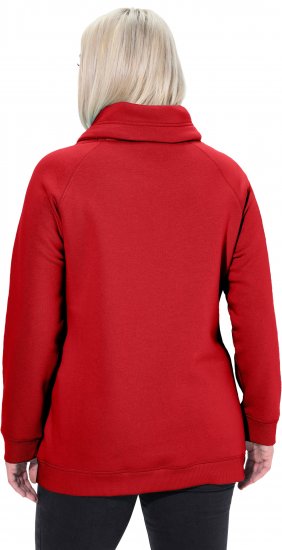 Ulla Popken Drawstring Collar Long Sleeve Sweatshirt Salsa Red - Sviitrid ja dressipluusid - 