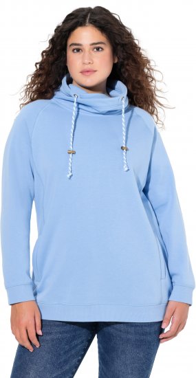 Ulla Popken Drawstring Collar Long Sleeve Sweatshirt Light Blue - Sviitrid ja dressipluusid - 