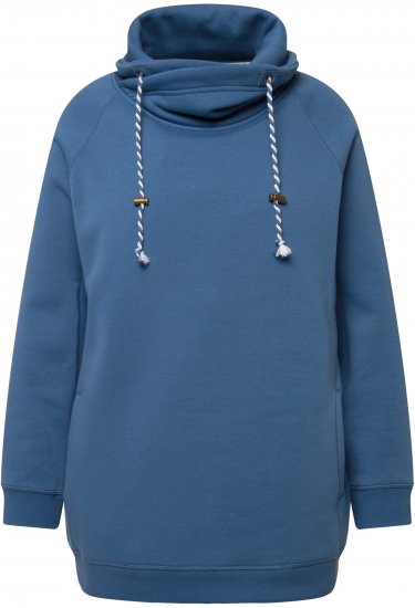 Ulla Popken Drawstring Collar Long Sleeve Sweatshirt Blue Denim - Sviitrid ja dressipluusid - 