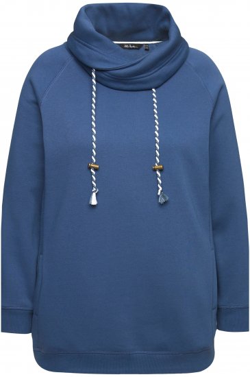 Ulla Popken Drawstring Collar Long Sleeve Sweatshirt Ink Blue - Sviitrid ja dressipluusid - 