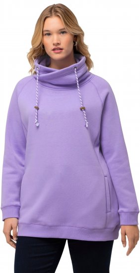 Ulla Popken Drawstring Collar Long Sleeve Sweatshirt Pale Lilac - Sviitrid ja dressipluusid - 