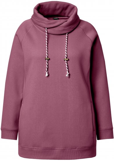 Ulla Popken Drawstring Collar Long Sleeve Sweatshirt Dark Rose - Sviitrid ja dressipluusid - 