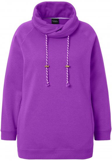 Ulla Popken Drawstring Collar Long Sleeve Sweatshirt Purple - Sviitrid ja dressipluusid - 