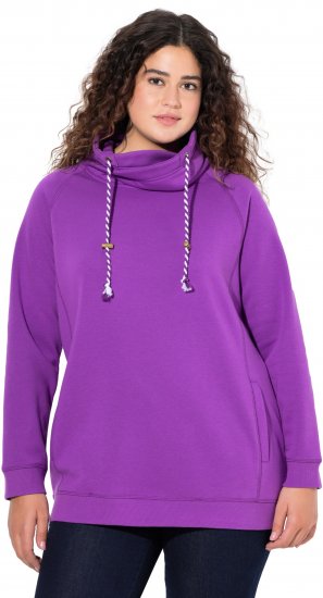 Ulla Popken Drawstring Collar Long Sleeve Sweatshirt Purple - Sviitrid ja dressipluusid - 