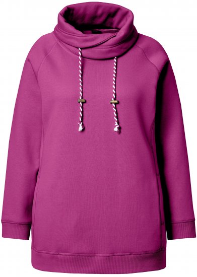 Ulla Popken Drawstring Collar Long Sleeve Sweatshirt Berry - Sviitrid ja dressipluusid - 