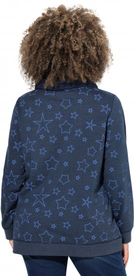 Ulla Popken Teddy Collar Printed Sweatshirt Navy - Sviitrid ja dressipluusid - 