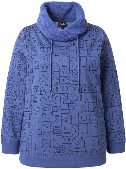 Ulla Popken Teddy Collar Printed Sweatshirt Atlantic Blue - Sviitrid ja dressipluusid - 