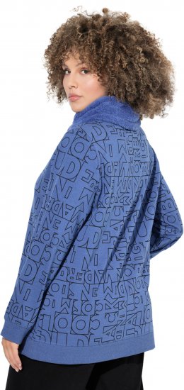 Ulla Popken Teddy Collar Printed Sweatshirt Atlantic Blue - Sviitrid ja dressipluusid - 