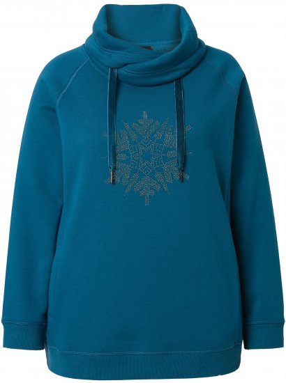 Ulla Popken Rhinestone Snowflake Turtleneck Sweatshirt Teal - Sviitrid ja dressipluusid - 