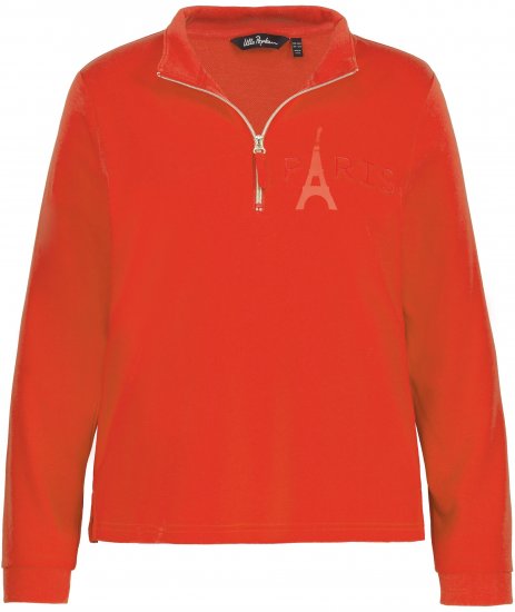 Ulla Popken PARIS Theme Zip Neck Sweatshirt Light Red - Sviitrid ja dressipluusid - 