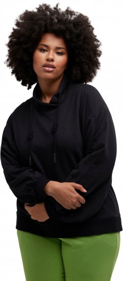 Ulla Popken Gathered Sleeve Oversized Fit Sweatshirt Black - Sviitrid ja dressipluusid - 